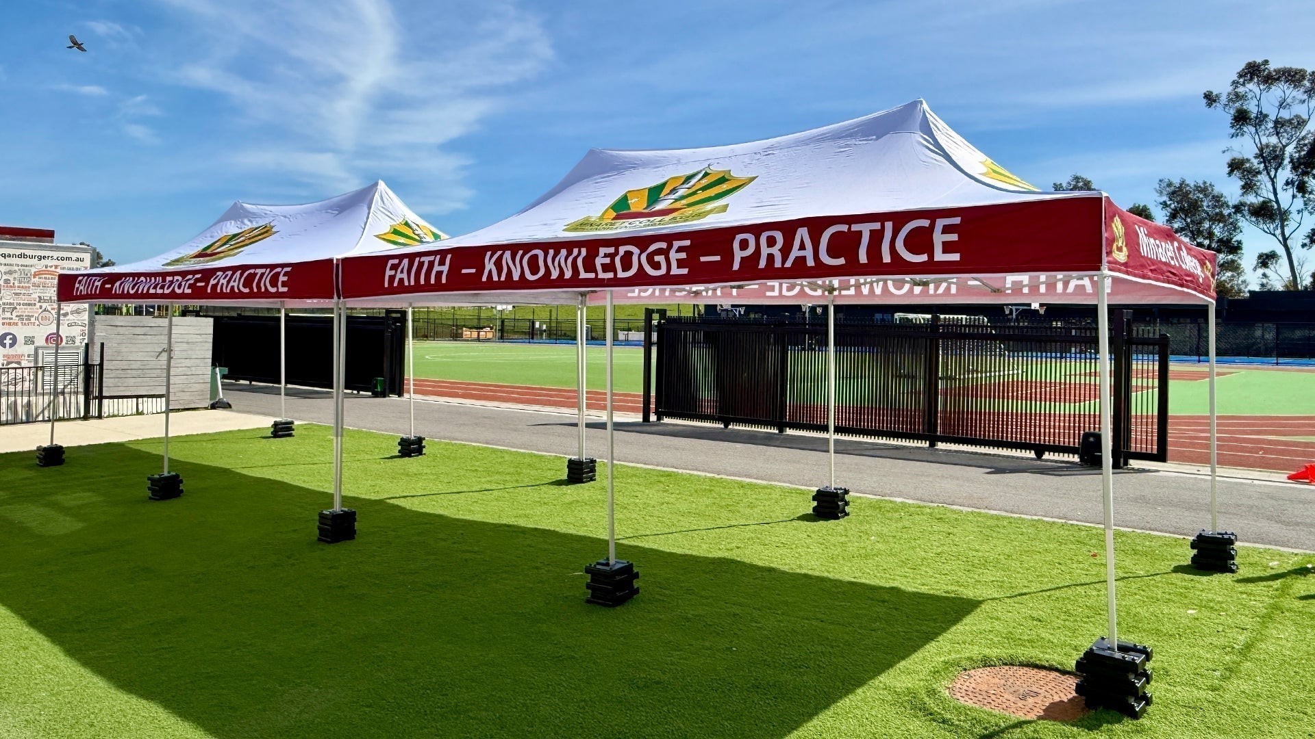 Custom-Branded Marquees for Minaret College